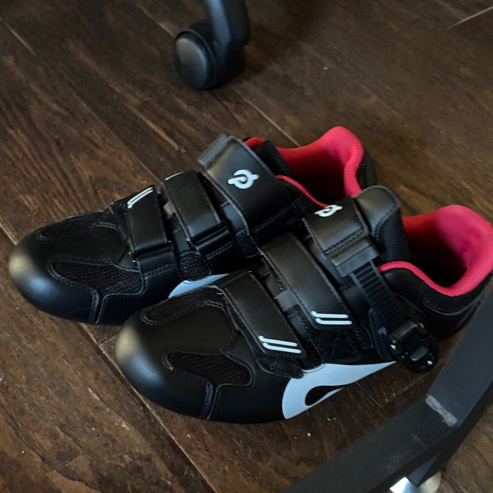 Peloton Black and Red Cycling Shoes